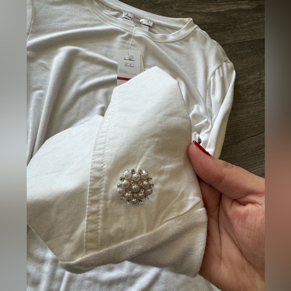 SAM EDELMAN Layla white long sleeve poplin cuff top 🤍 - Picture 9 of 12